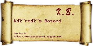 Kürtös Botond névjegykártya